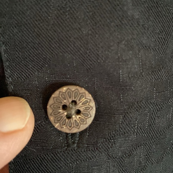 Black-on-Black CARIBBEAN JOE Hawaiian Style Dress Shirt Size XL - Picture 3 of 13